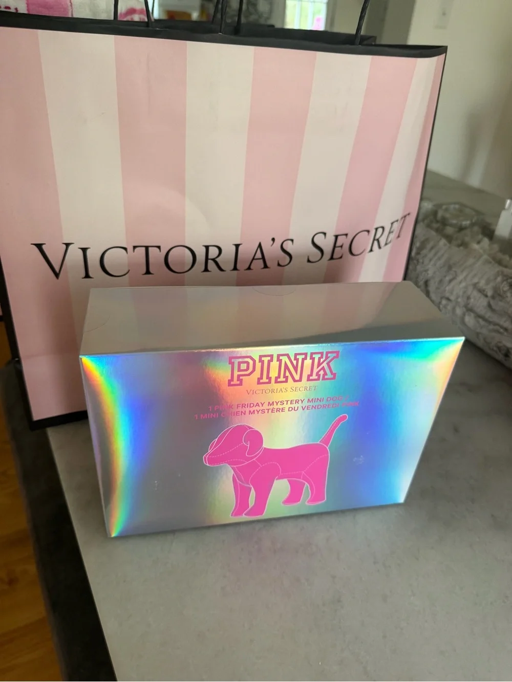 PINK Victoria's Secret Mystery Mini Dog NEW - Pink NEW IN BOX